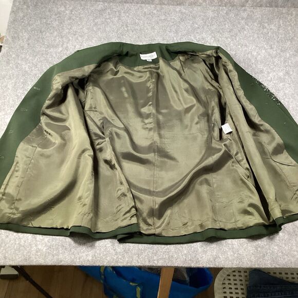 John Meyer Of Norwich Oversized Jacket Green Embroidery Beaded Embellish VTG 22W - Picture 13 of 15